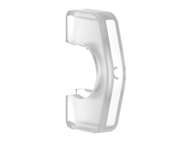 Backstop and finger grip, side view
